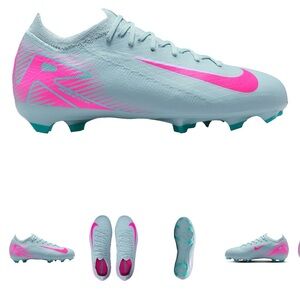Nike Light Blue Soccer Cleats with Pink Accents